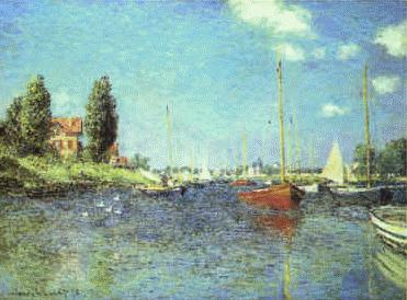 Claude Monet Red Boats at Argenteuil Spain oil painting art